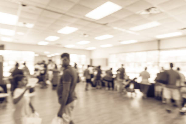 istock Abstract blurred vendor event tables booth in Texas, USA 961091950