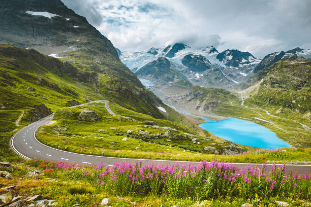 istock Alpine mountain scenery with country road in summer 961095044