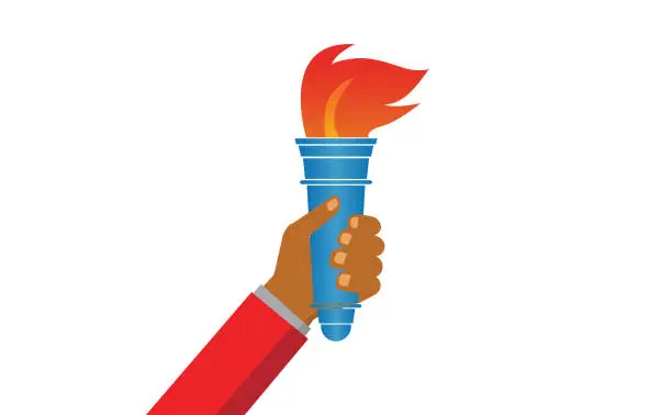 Vector illustration of Torch in hand flame