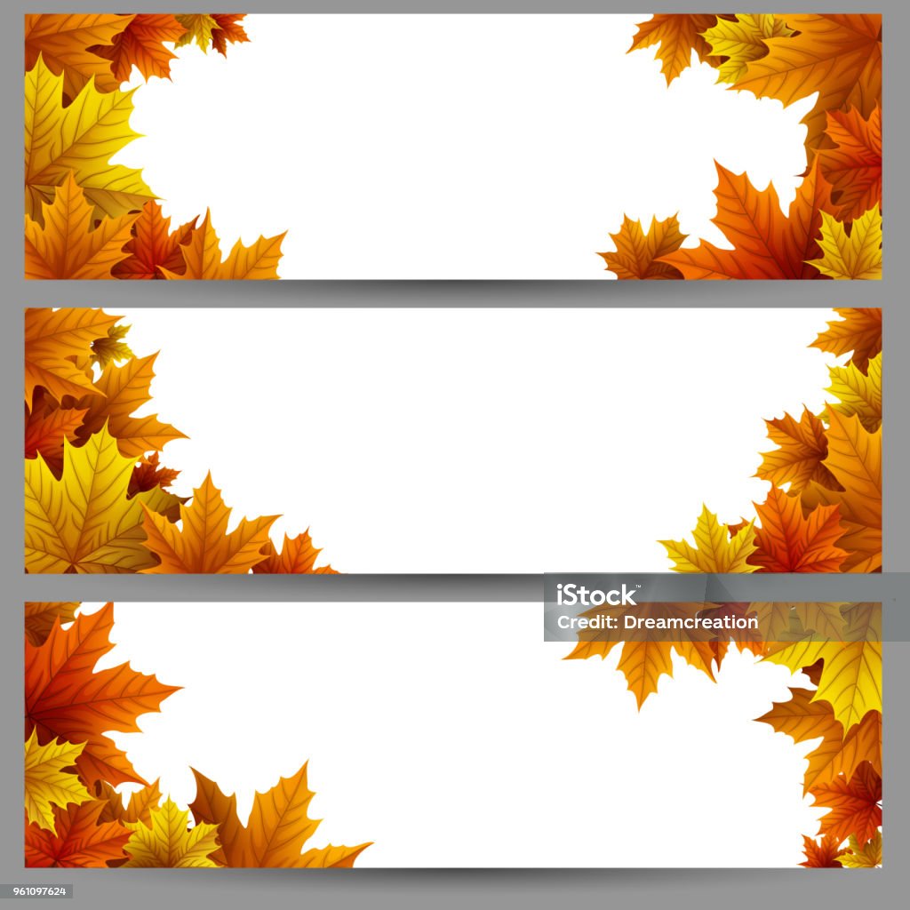 Set of autumn leaves banners Vector illustration of Set of autumn leaves banners Autumn stock vector