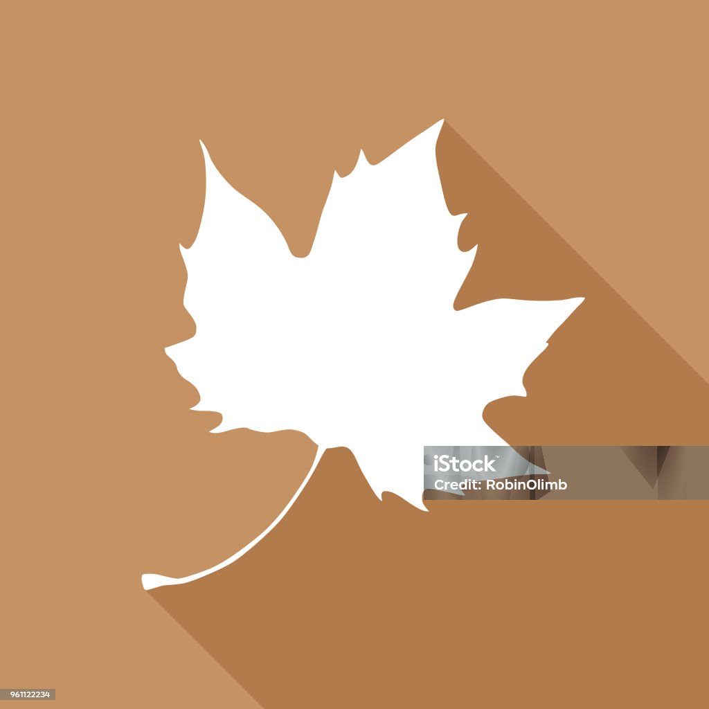 Brown Maple Leaf Icon Vector illustration of a white maple leaf on a brown background. Maple Leaf stock vector