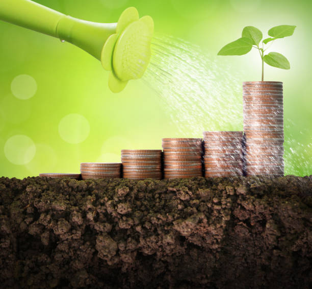 istock Coins graph stock market 961125758