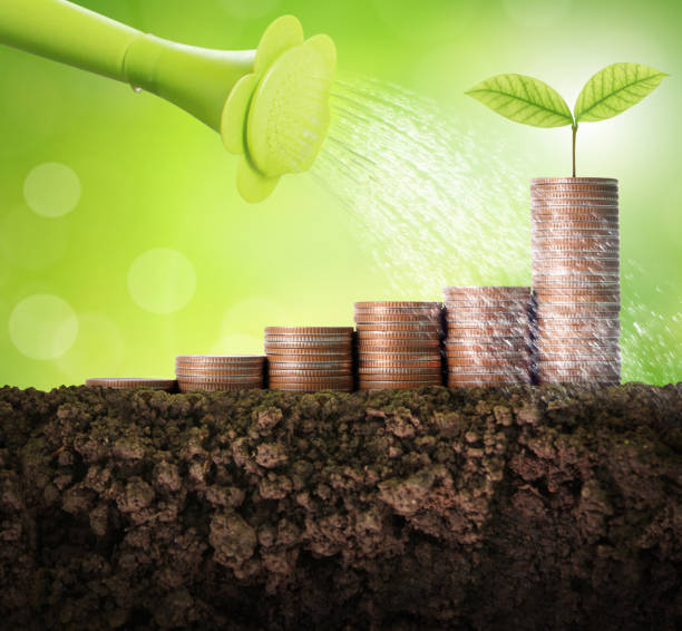 istock Coins graph stock market 961125760
