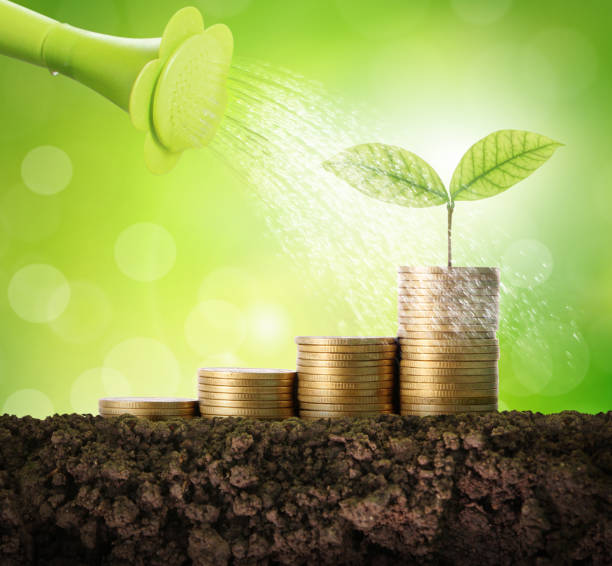 istock Coins graph stock market 961125786