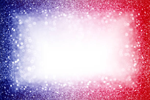 Patriotic Red White and Blue Border Party Invite Background Glitter Frame