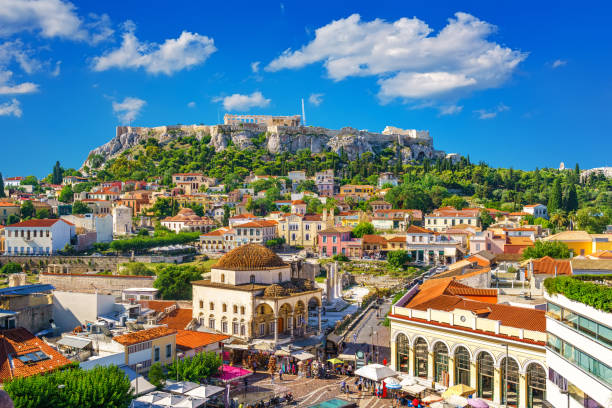 acropoli di atene, grecia - greece acropolis parthenon athens greece foto e immagini stock