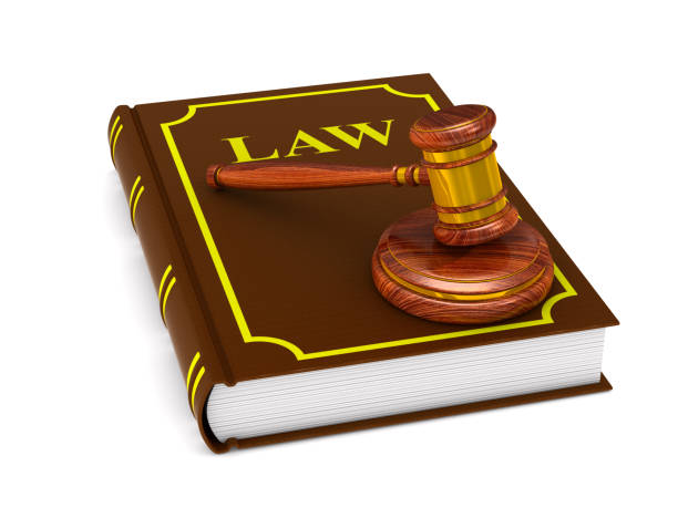 istock wooden gavel and book on white background. Isolated 3D illustration 961163290