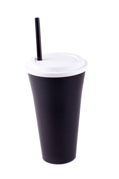 istock Black Disposable Cup for beverages isolated on white background 961166402