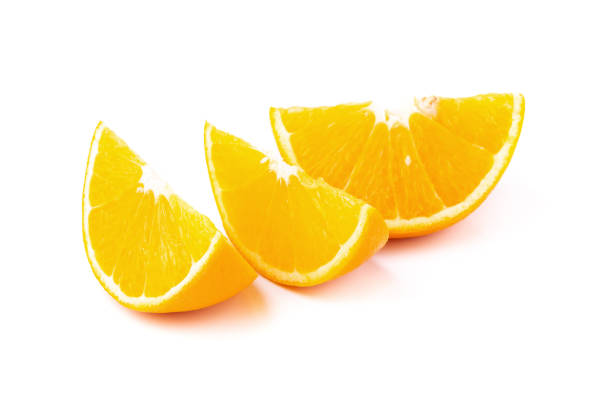 istock Orange and orange slices isolated on white background 961166414