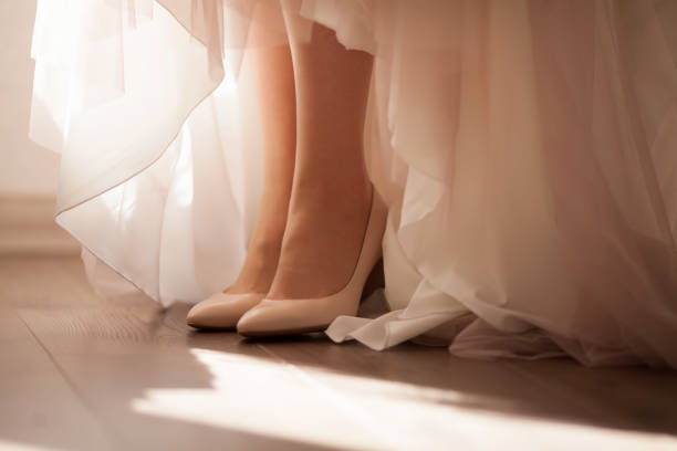 istock Beautiful wedding shoes, bride's morning. 961169084