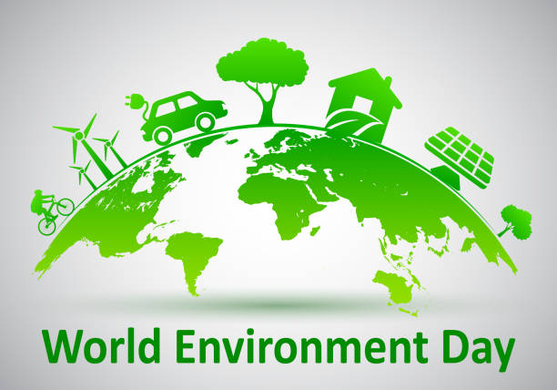 World Environment Day, ecology planet - vector World Environment Day, ecology planet - vector world environment day stock illustrations