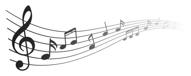 ilustraciones, imágenes clip art, dibujos animados e iconos de stock de fondo de notas de música, notas musicales, para la acción - musical instrument violin sheet music music