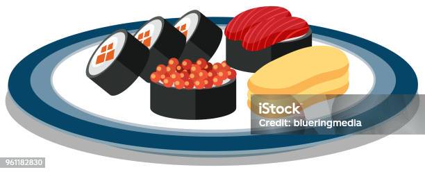 A Set Of Japanese Sushi Stock Illustration - Download Image Now - Art,  Asia, Clip Art - iStock