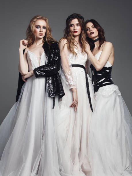 istock Beautiful brides in wedding dresses 961215580