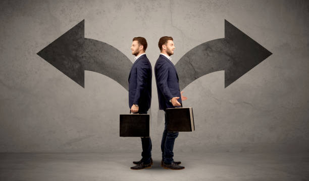 istock Businessman with two choices 961216140