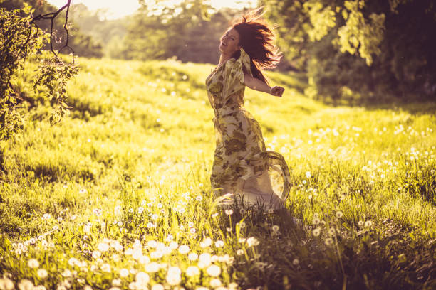 Enjoying at nature. Spring season.