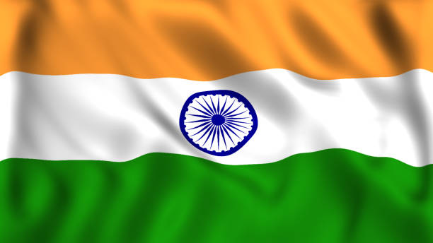 индийский флаг развевающийся симв�ол индии - indian flag стоковые фото и изображения