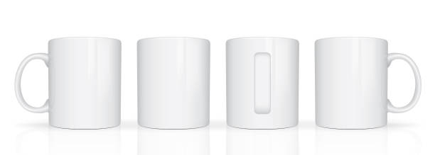 кружки с разных сторон - tea hot drink cup dishware stock illustrations