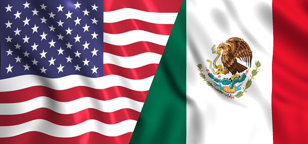 Mexico Flag High Details Wavy Background