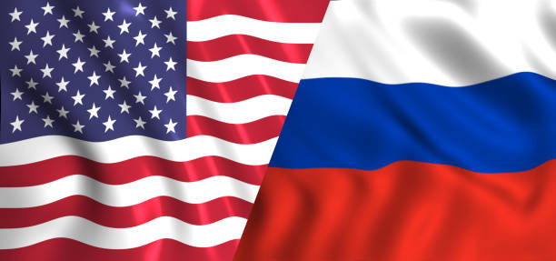 istock US flag vs russian flag waving symbol of relations 961227062