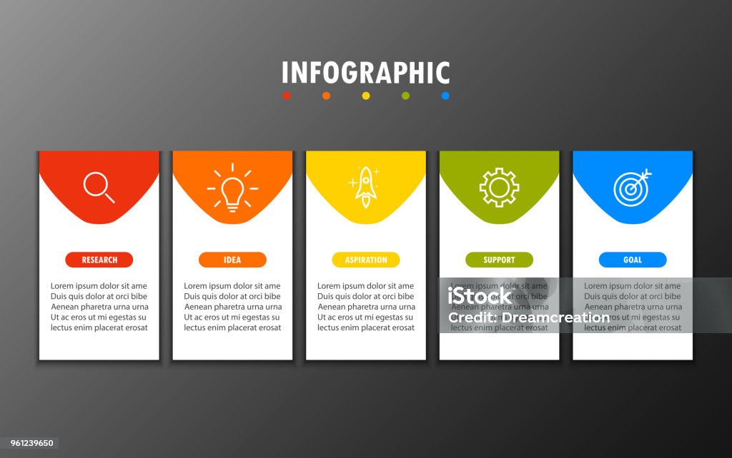 5 Tips Picture Infographics 5 Steps With Square Stock Illustration - Download Image ...