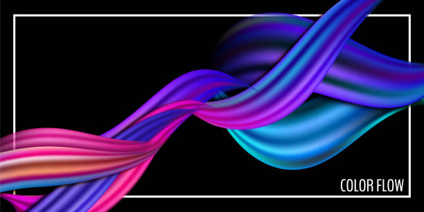 istock Modern colorful flow poster. Wave Liquid shape in black color background. Art design for your design project. Vector illustration 961242516