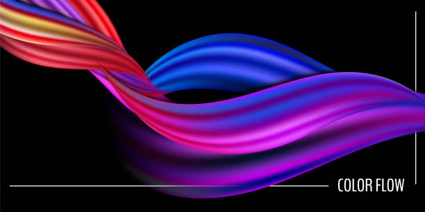 istock Modern colorful flow poster. Wave Liquid shape in black color background. Art design for your design project. Vector illustration 961243250