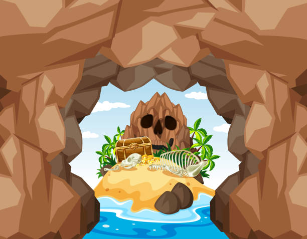 istock Mystery Pirate Treasure Island and Cave 961244374