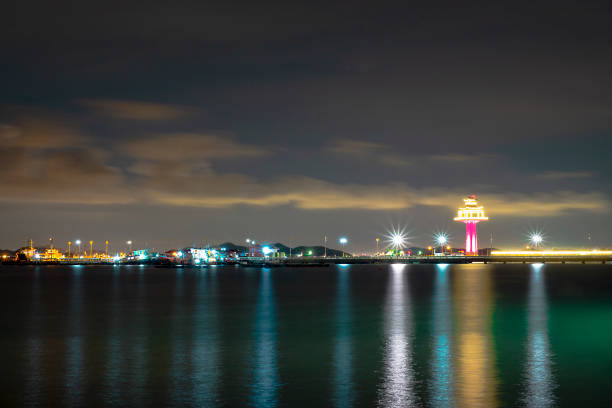 istock Jetty (Port) night landscape at Ko Sichang in Thailand. 961254576