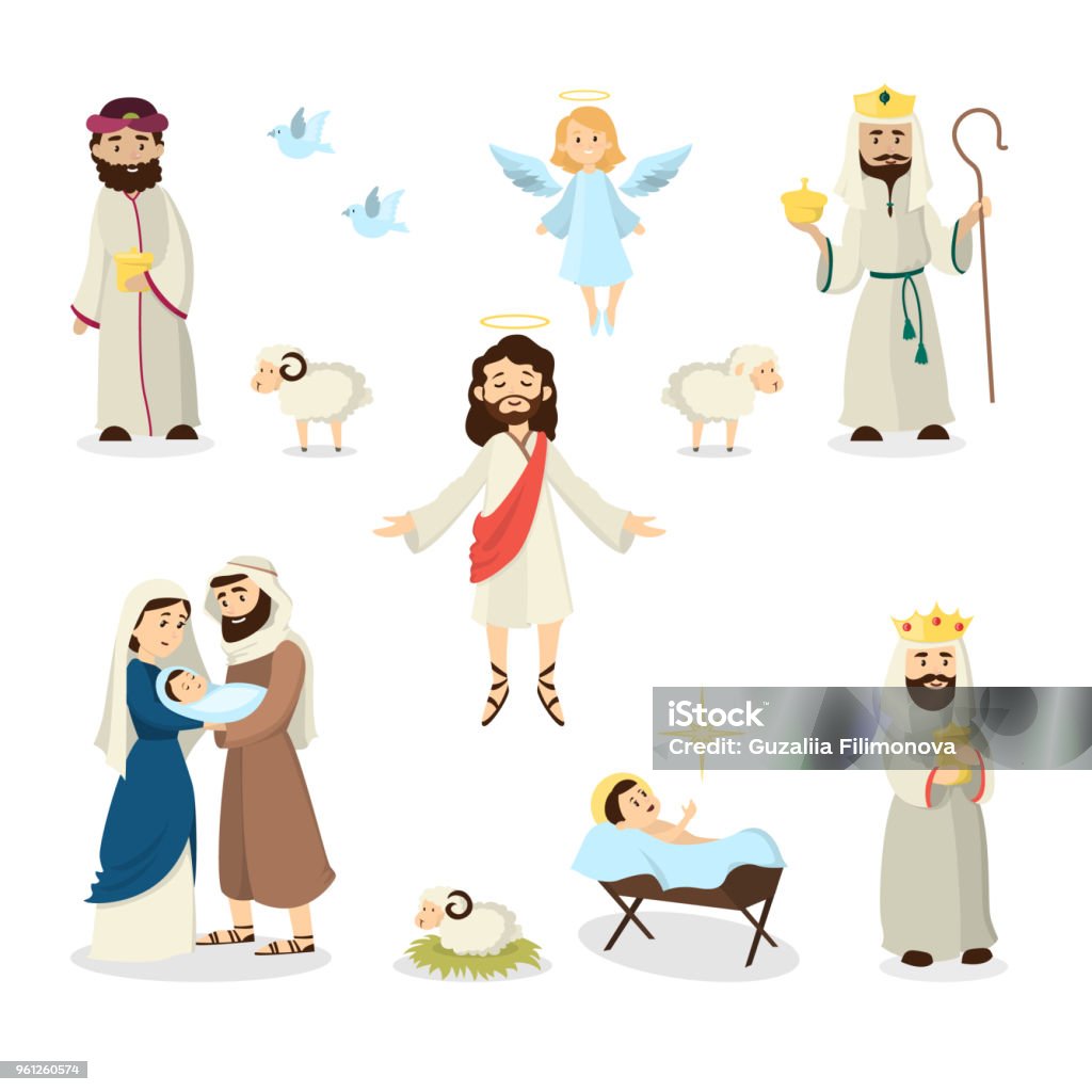 Jesus Christ Story Illustration Stock Illustration - Download Image Now -  Nativity Scene, Angel, Bible - iStock
