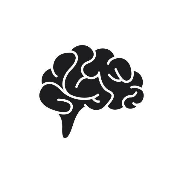 Brain icon flat Vector illustration of Brain icon flat cerebellum illustrations stock illustrations