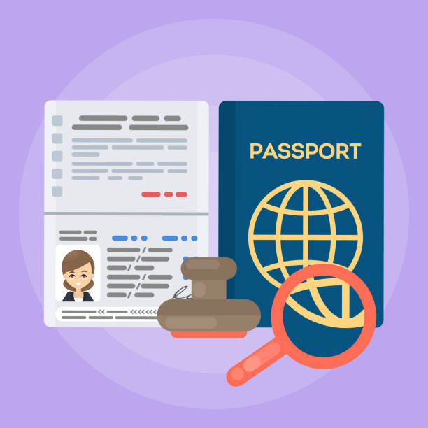 開かれた女性のパスポートです。 - passport passport stamp usa blank点のイラスト素材／クリップアート素材／マンガ素材／アイコン素材