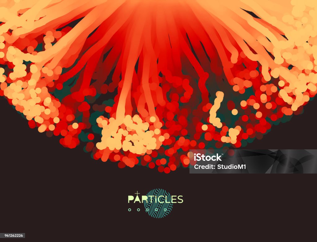 Abstract Science Or Technology Background Array With Dynamic Particles ...