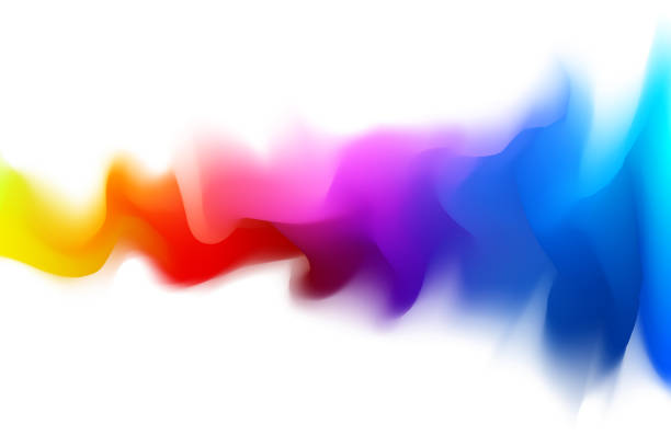 bunte abstrakte wellenmuster - rainbow smoke colors abstract stock-grafiken, -clipart, -cartoons und -symbole
