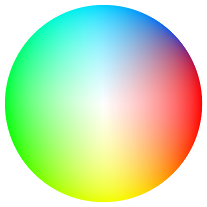 Color spectrum circle on white background