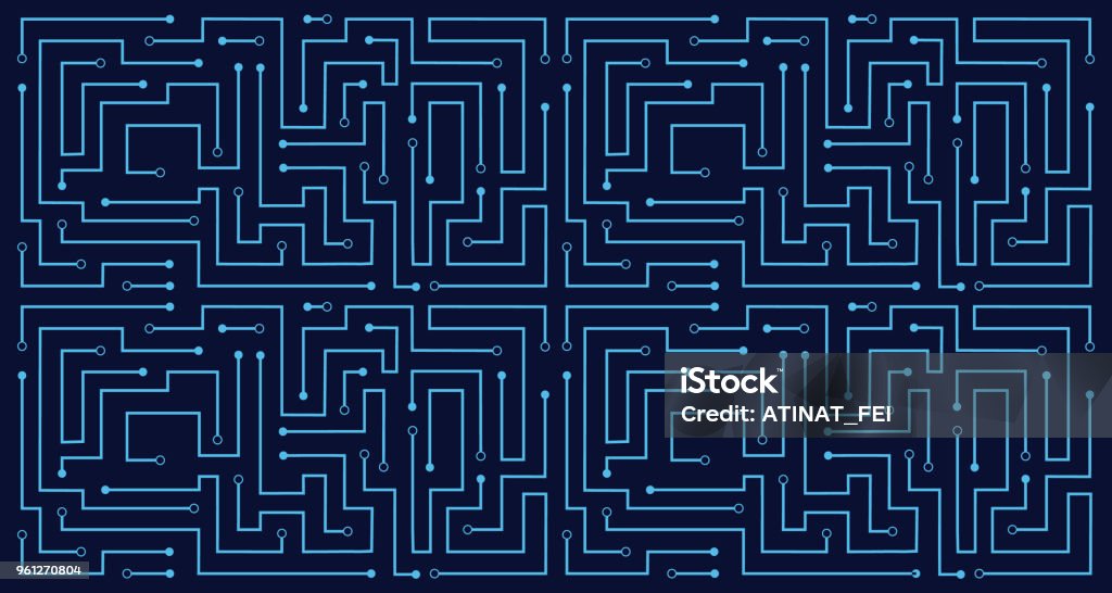 Line circuit abstract pattern technology vector background Maze stock vector