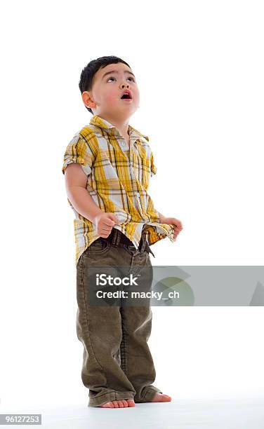 Concerned Cute Boy Stock Photo - Download Image Now - Child, Boys, Looking Up