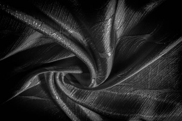 istock Texture, background, pattern. silk fabric with a pattern. black color. As dark as night and as stunning as the starry sky, take this black color on a black metallic floral brocade. 961275780