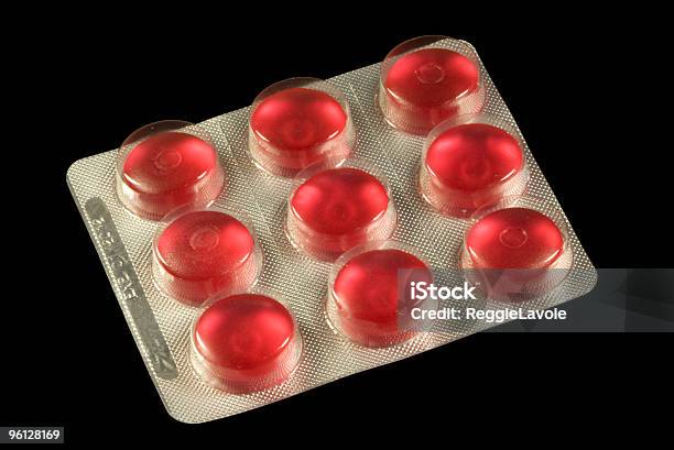 Sore Throat Lozenges Stock Photo - Download Image Now - Black Color, Blister Pack, Cold Remedy