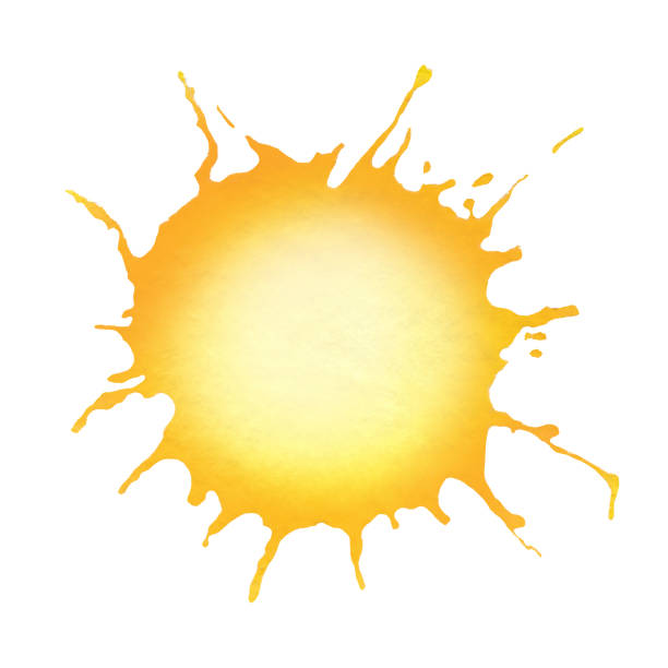 istock Abstract yellow watercolor stain 961283994