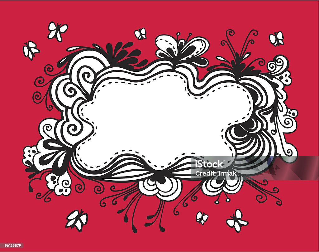 Cadre floral - clipart vectoriel de Art déco libre de droits