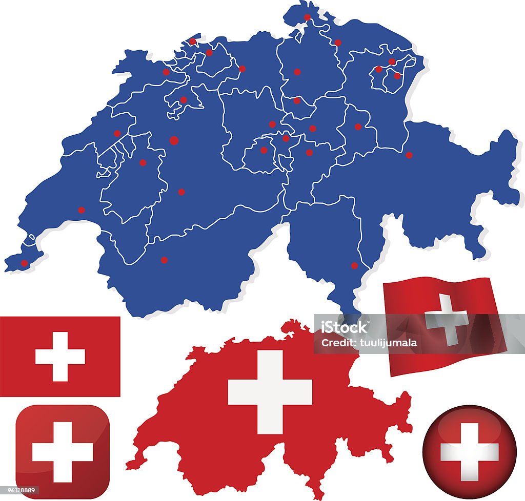 Suíça vetor definido - Vetor de Azul royalty-free