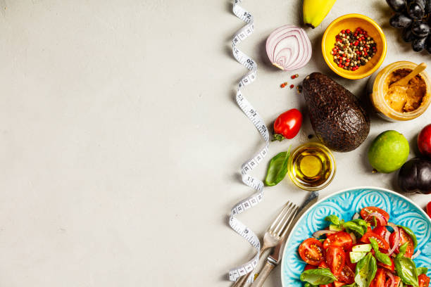 istock Healthy food and tape measure 961292402