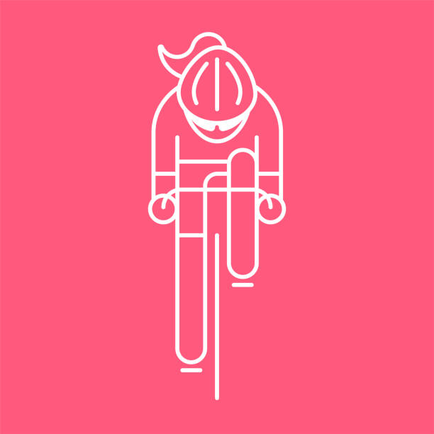 istock Modern Illustration of woman cyclist 961293788