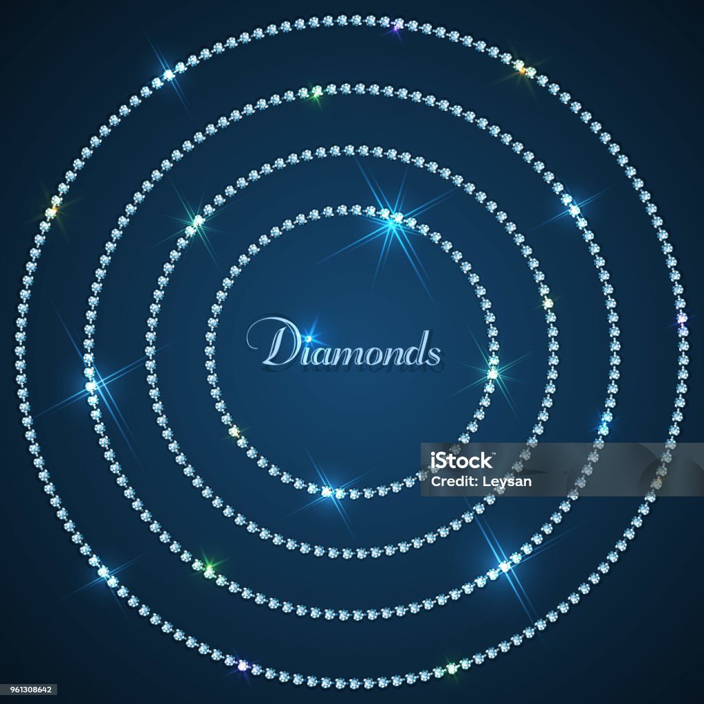 Diamond sparkling beads jewellery background - eps10 Border - Frame stock vector