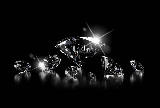Luxury diamonds on black backgrounds stock photo