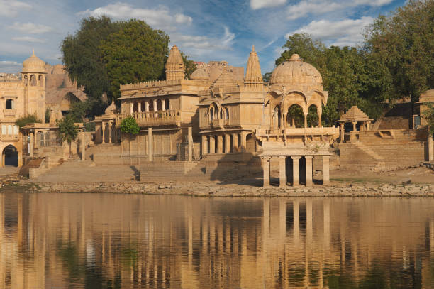 istock Gadi Sagar temple on Gadisar lake Jaisalmer, India. 961311458