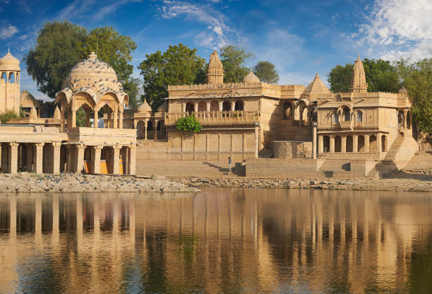 istock Gadi Sagar temple on Gadisar lake Jaisalmer, India. 961311626