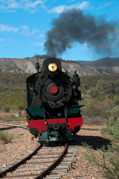 istock View of approaching restored steam engine with semi arid landscape in background 961328162
