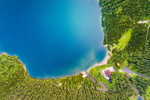 istock Aerial view of Tatra Mountains lake. 961345678